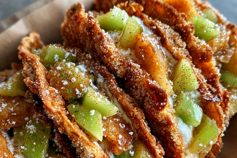 Cooking process for Apple Cinnamon Dessert Tacos