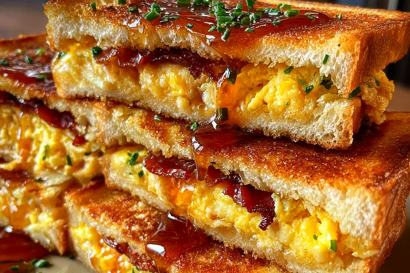 Fresh ingredients for Bacon Syrup Breakfast Sandwich