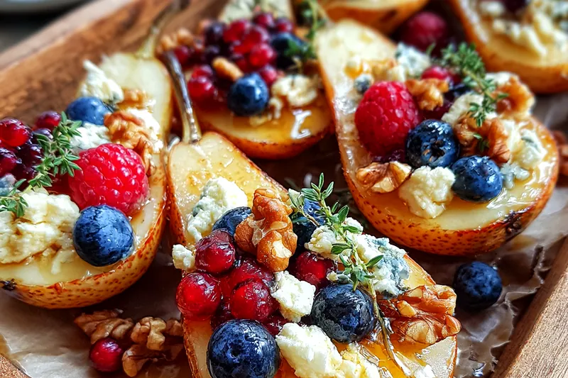Cooking process for Baked Pears with Berries and Nuts