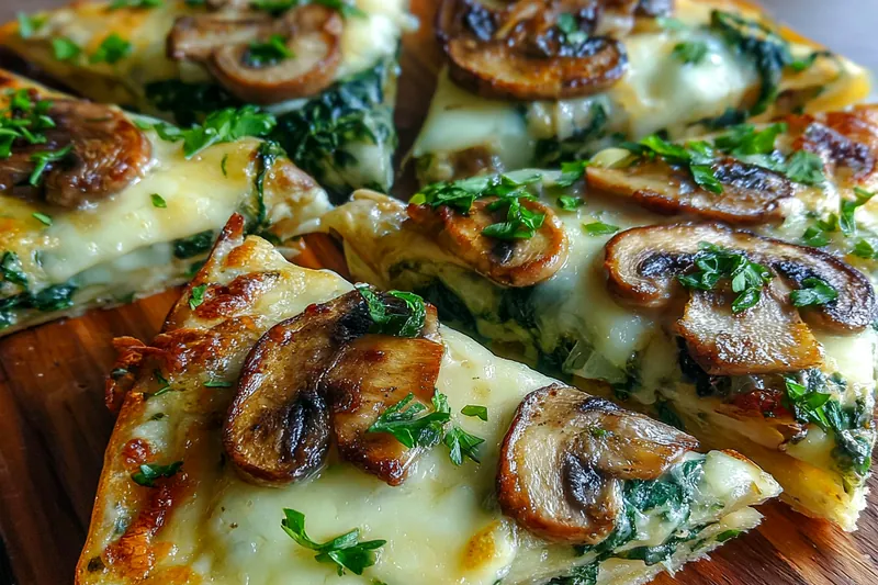Fresh ingredients for Baked Spinach Mushroom Quesadillas