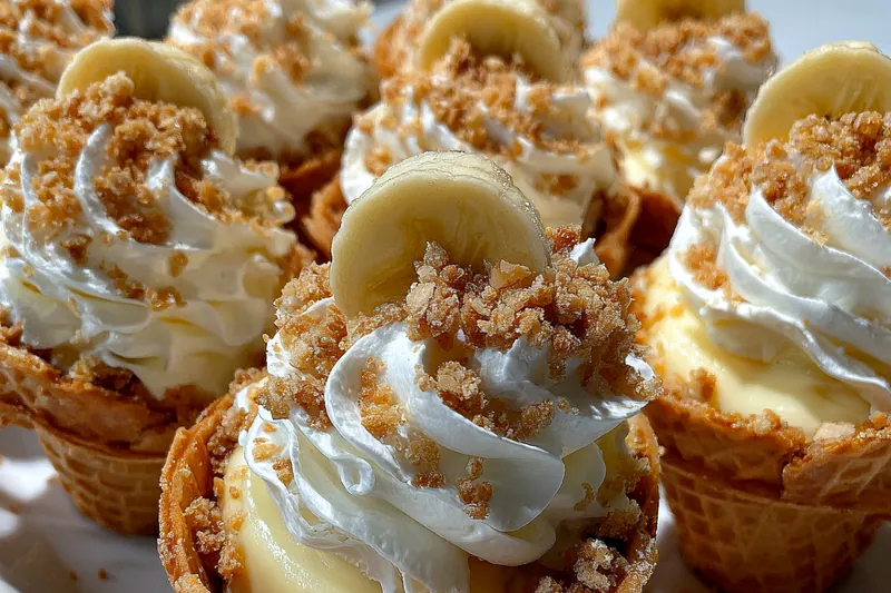 Fresh ingredients for Banana Pudding Cheesecake Cones