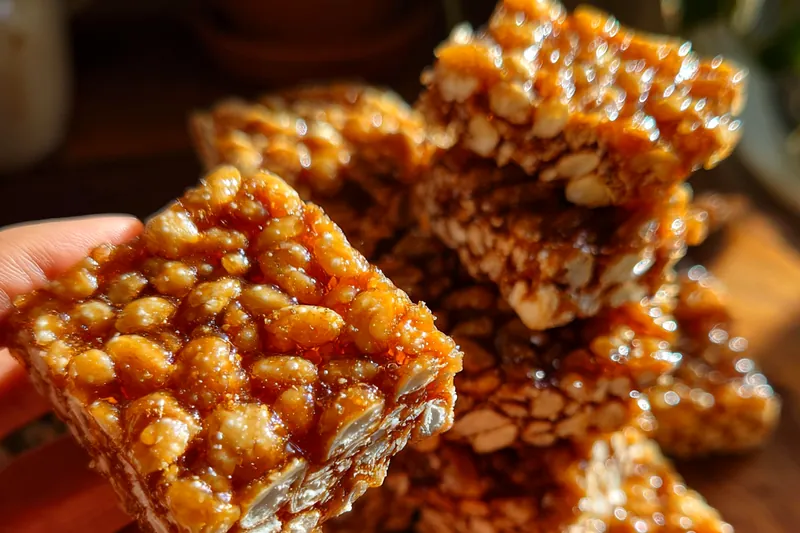 Cooking process for Biscoff Rice Krispie Squares