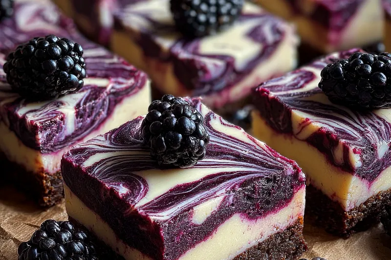 Cooking process for Blackberry Swirl Cheesecake Bars