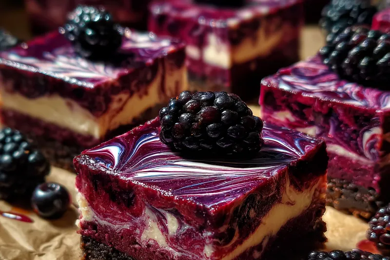 Fresh ingredients for Blackberry Swirl Cheesecake Bars