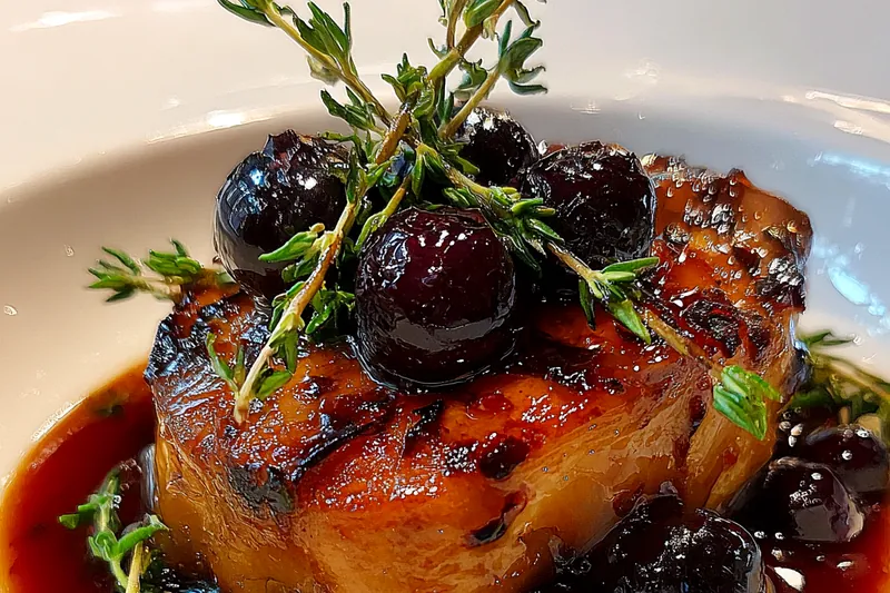 Cooking process for Blueberry Thyme Chicken Delight