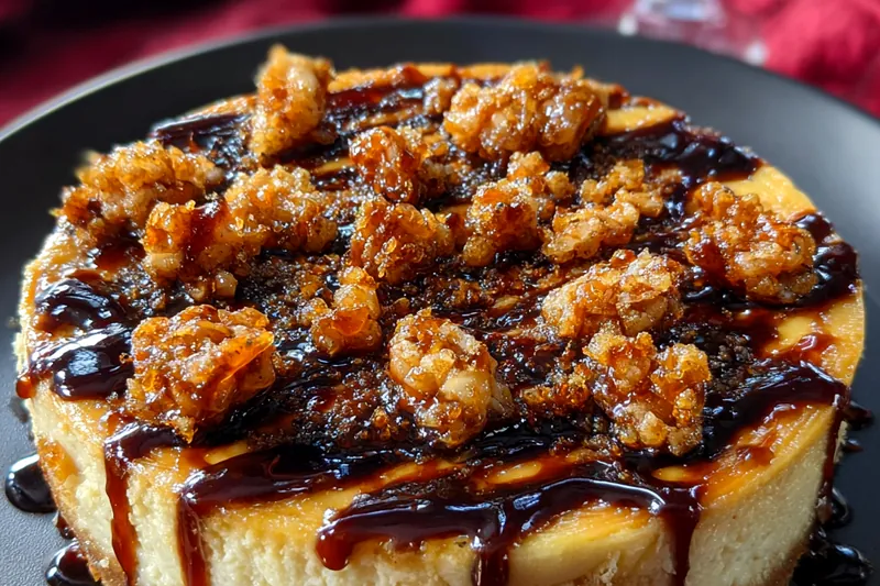 Cooking process for Bourbon Caramel Cheesecake