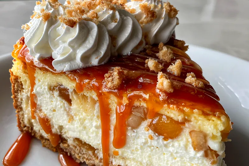 Cooking process for Caramel Apple Cheesecake Delight