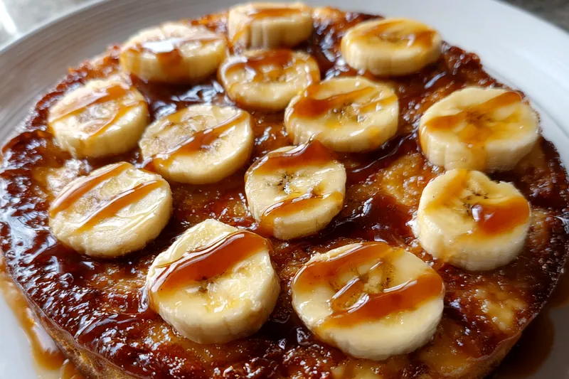 Cooking process for Caramel Banana Cobbler Delight