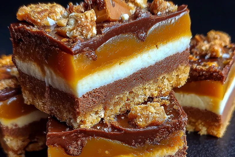 Fresh ingredients for Caramel Crunch Layer Bars