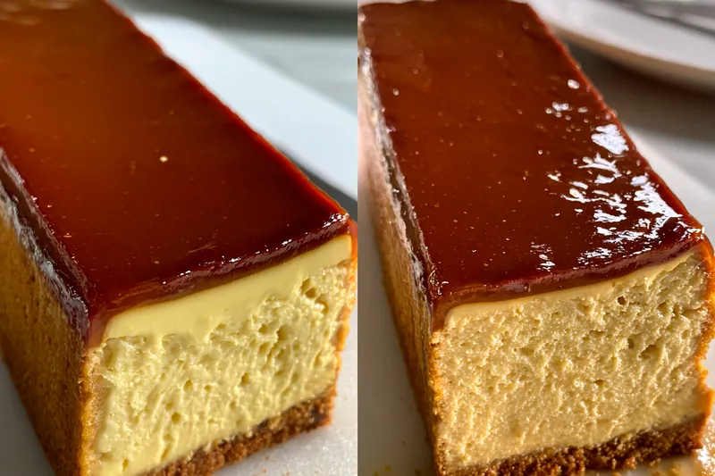 Cooking process for Caramel Glazed Cheesecake Loaf