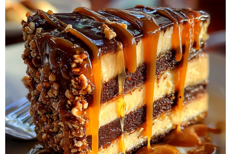 Cooking process for Caramel Nut Crunch Cake