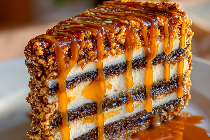 Fresh ingredients for Caramel Nut Crunch Cake