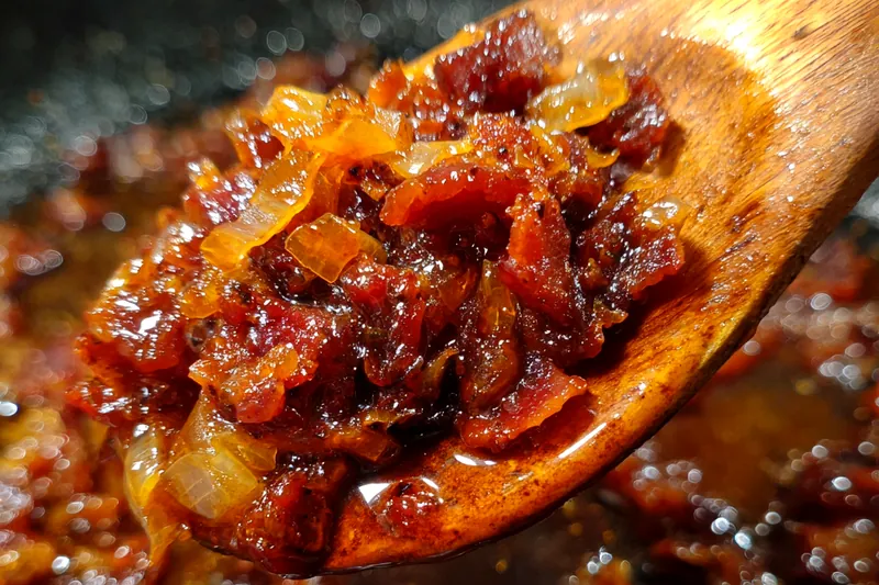 Cooking process for Caramelized Bacon Onion Jam