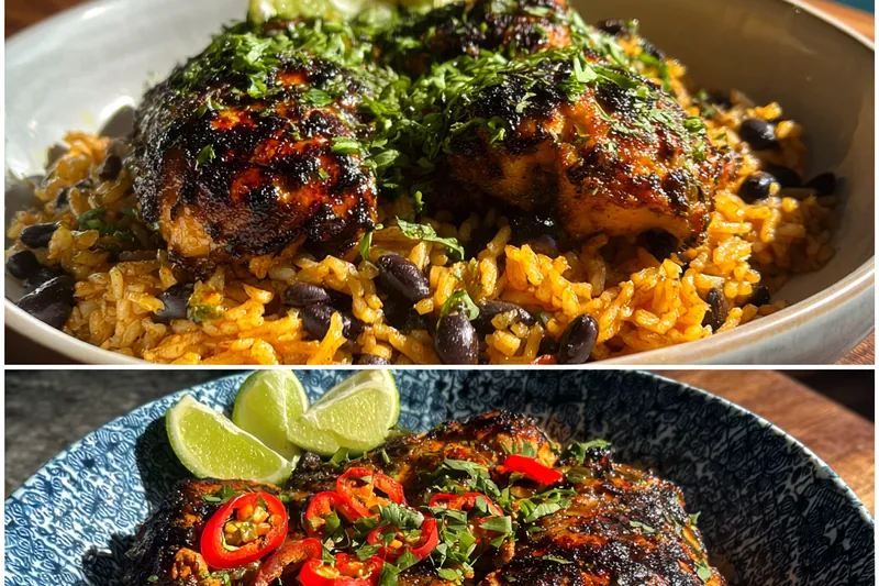 Cooking process for Caribbean Style Chicken Rice