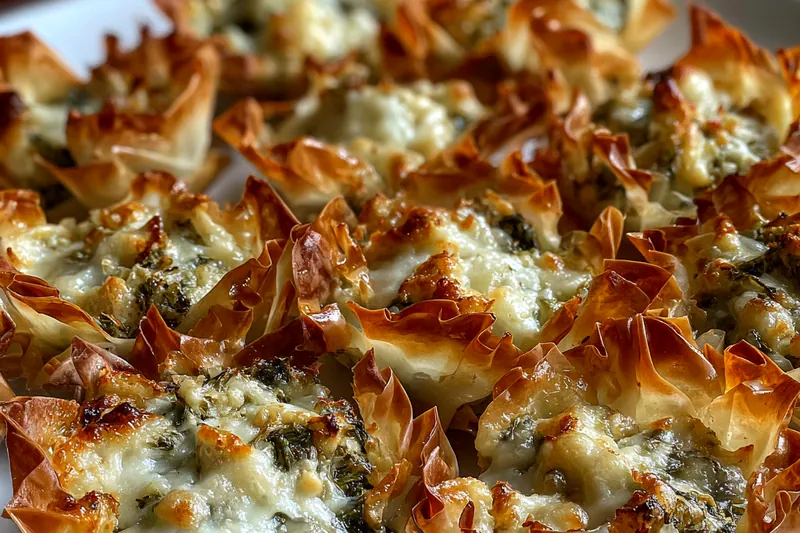 Fresh ingredients for Cheesy Baked Spinach Artichoke Pastry Cups