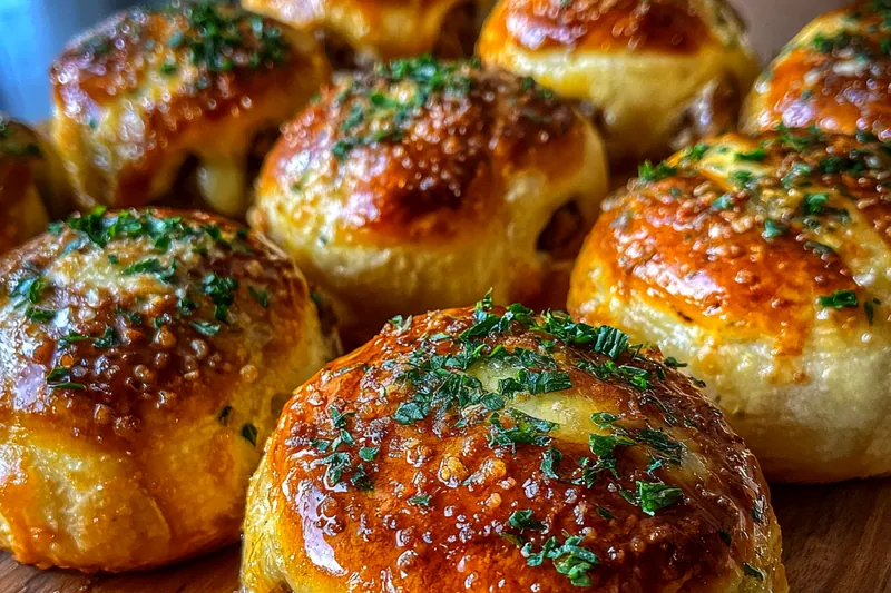 Fresh ingredients for Cheesy Beef Stuffed Pastries
