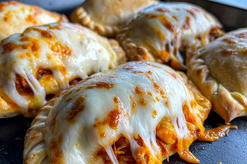 Cooking process for Cheesy Buffalo Chicken Pockets