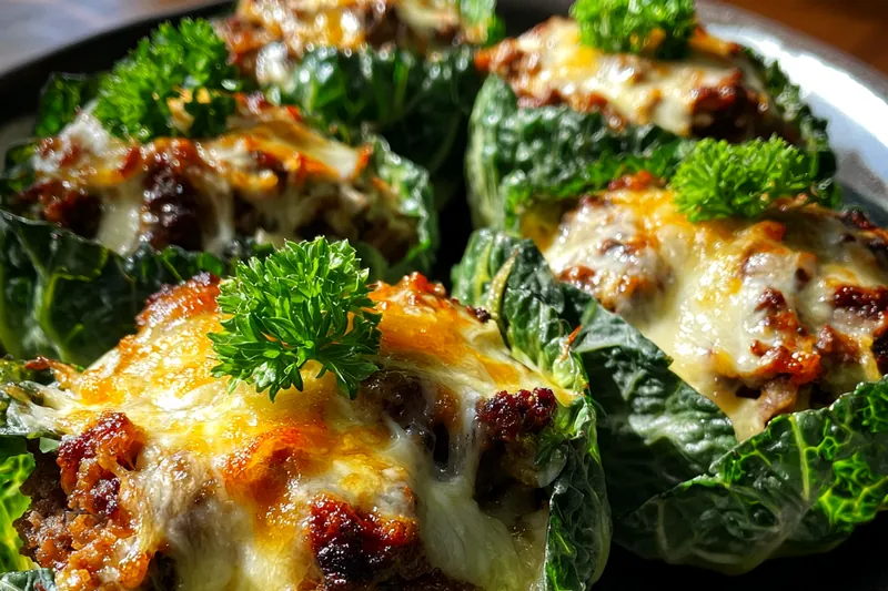 Fresh ingredients for Cheesy Cabbage Burger Bake