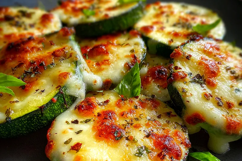 Cooking process for Cheesy Garlic Zucchini Steaks