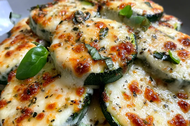 Fresh ingredients for Cheesy Garlic Zucchini Steaks