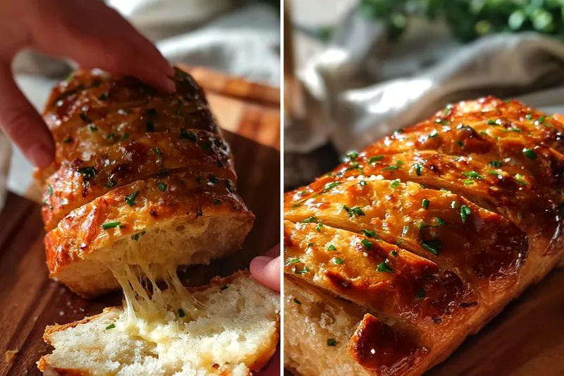 Cooking process for Cheesy Herb Pull-Apart Bread