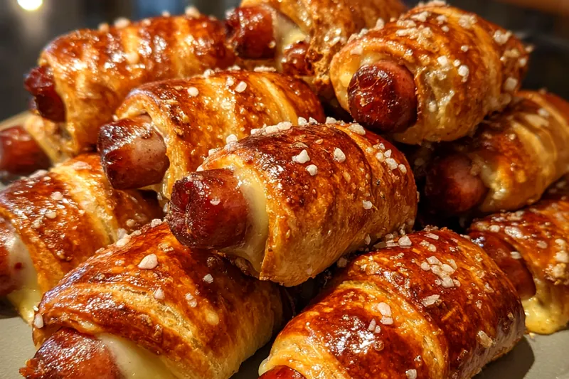 Fresh ingredients for Cheesy Pretzel Wrapped Sausages