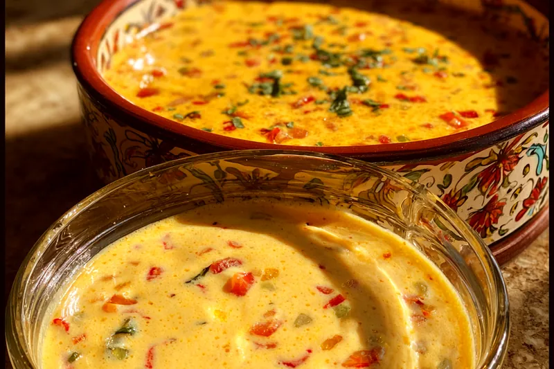 Cooking process for Cheesy Rotel Ranch Queso