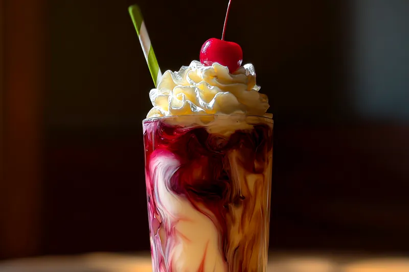 Cooking process for Cherry Cream Swirl Beverage