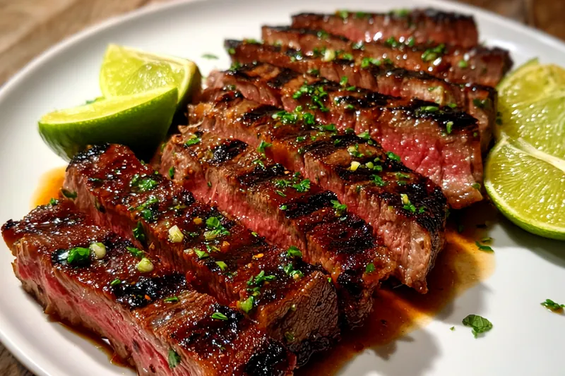 Cooking process for Chili Lime Flank Steak