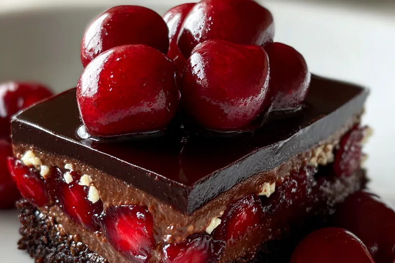 Cooking process for Chocolate Cherry Layered Delight