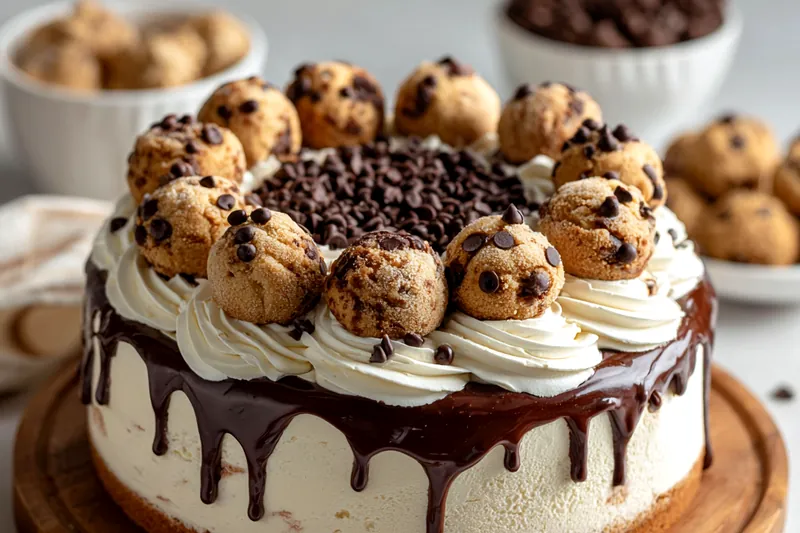 Fresh ingredients for Chocolate Chip Cookie Dough Cake
