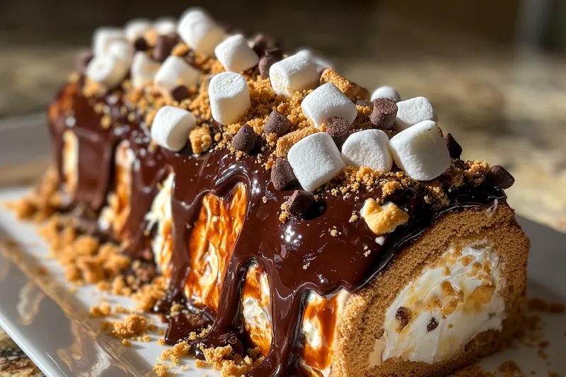 Cooking process for Decadent Chocolate Marshmallow Roll