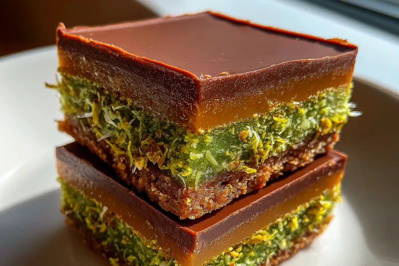 Cooking process for Chocolate Pistachio Squares