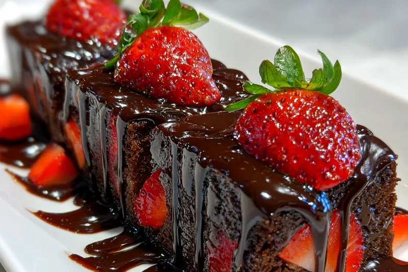 Fresh ingredients for Chocolate Strawberry Brownies