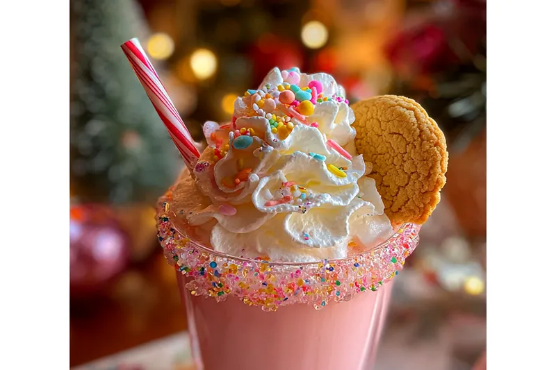 A selection of ingredients for Festive Pink Sugar Cocktail, including vodka, pink lemonade, and fresh raspberries.