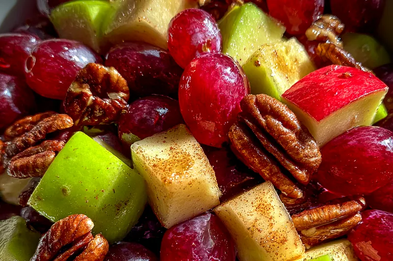 Fresh ingredients for Cinnamon Apple Grape Salad