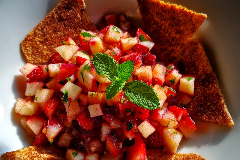 Fresh ingredients for Cinnamon Apple Salsa Delight