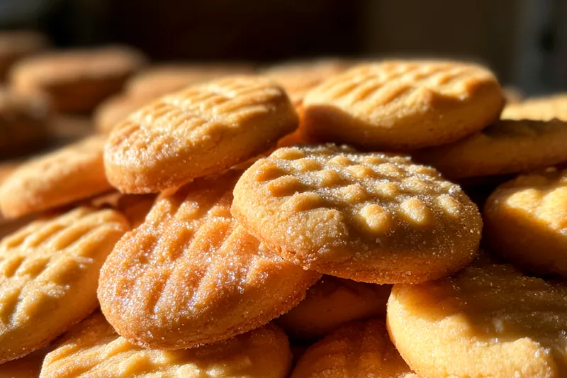 Simple shortbread ingredients including softened butter, sugar, flour, cornstarch, and vanilla extract arranged on a marble surface