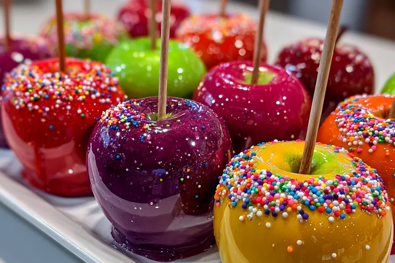 Cooking process for Colorful Candy Coated Apples