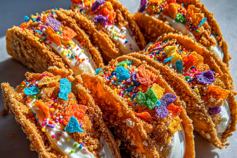 Cooking process for Colorful Cheesecake Tacos