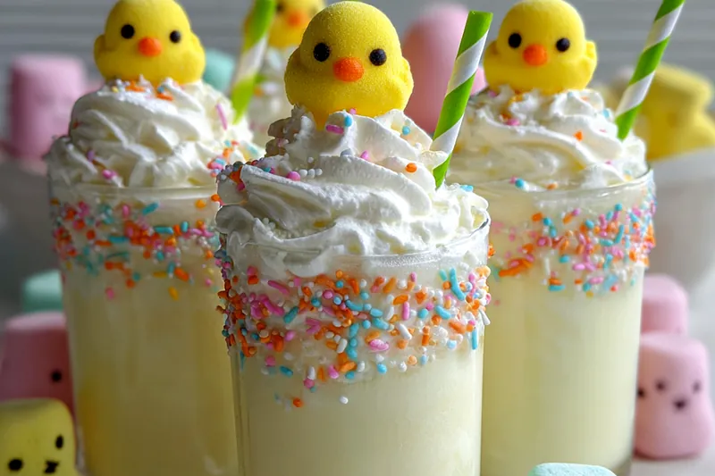 Fresh ingredients for Colorful Marshmallow Milkshake