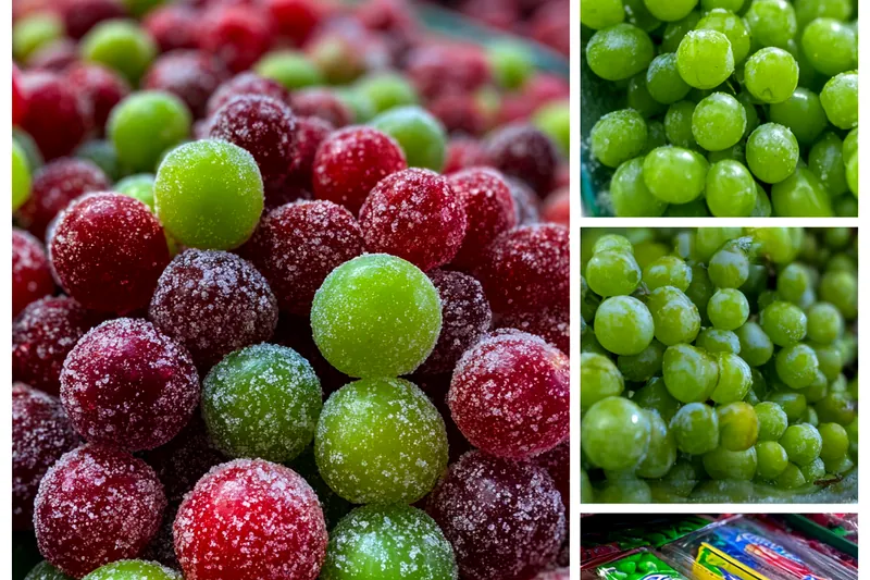 Cooking process for Colorful Sugary Coated Grapes