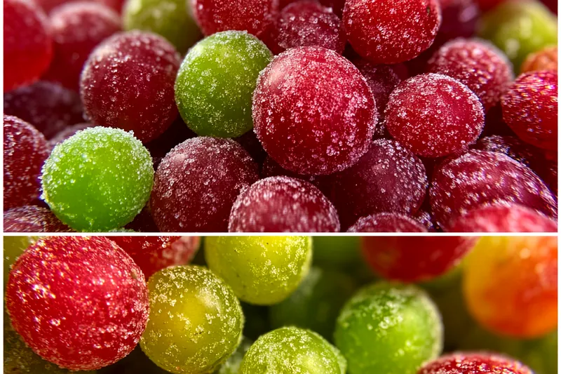 Fresh ingredients for Colorful Sugary Coated Grapes