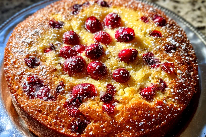 Chef Mitchell carefully placing the Cranberry Orange Breakfast Delight into the oven for baking.