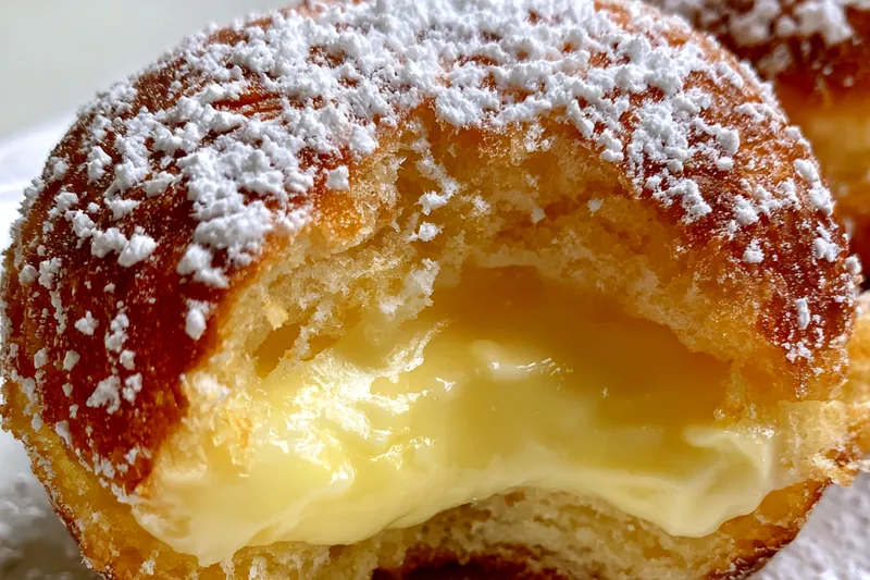 Cooking process for Cream Filled Bomboloni Delight