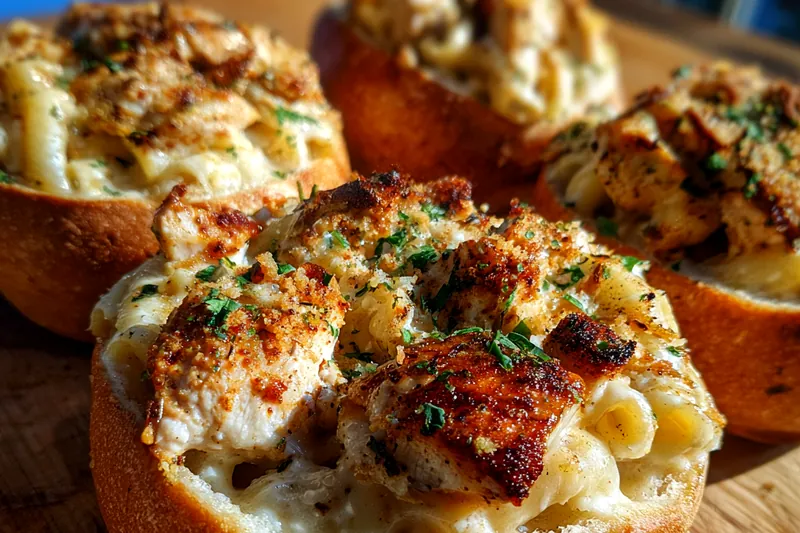 Fresh ingredients for Creamy Alfredo Chicken Bowls