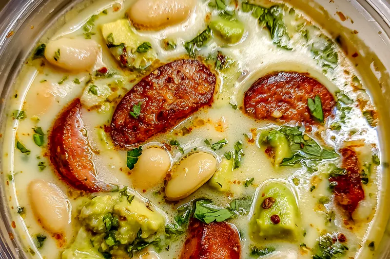 Fresh ingredients for Creamy Avocado Bean Soup