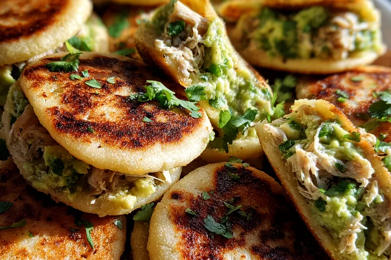 Fresh ingredients for Creamy Avocado Chicken Arepas