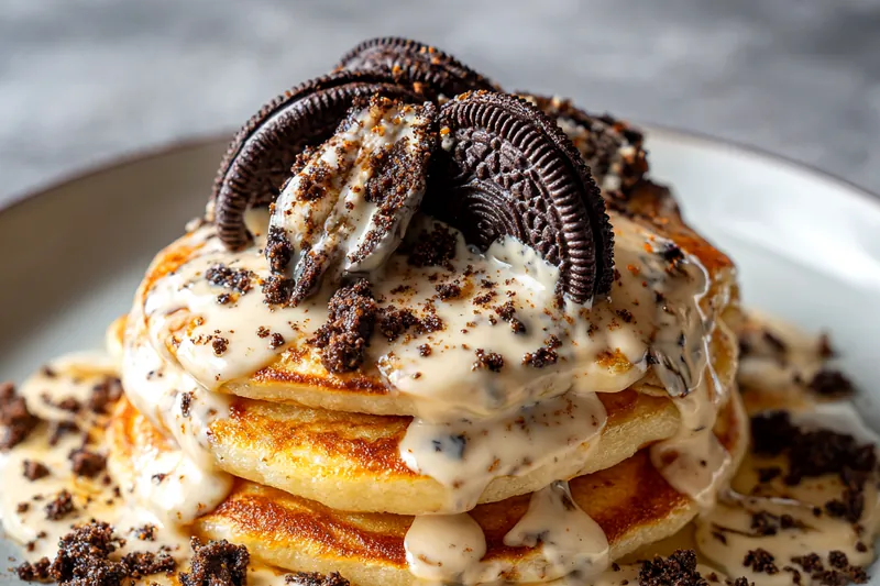 Fresh ingredients for Creamy Chocolate Pancake Stack