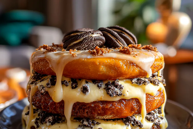 Cooking process for Creamy Donut Stack Delight